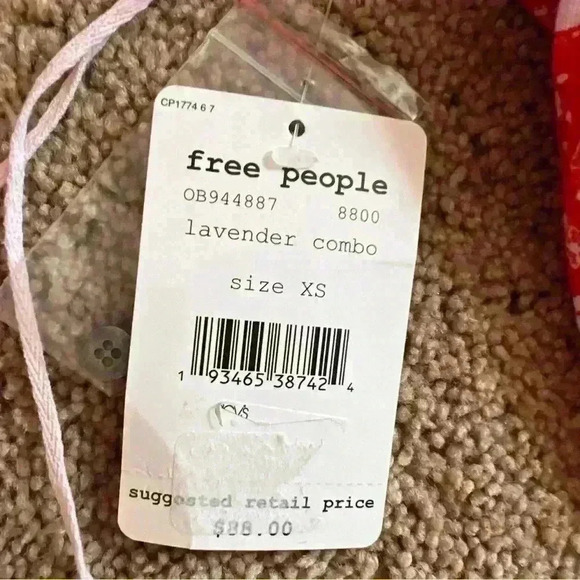 NWT free People M Orange White Print Lightweight Sleeveless Tunic Top - Picture 5 of 5